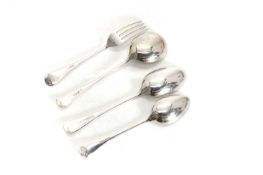 A composed Old English pattern silver table service 20th century