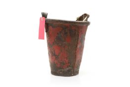A painted leather fire bucket, 19th century