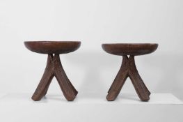 A pair of carved Igbo stools Probably early 20th century
