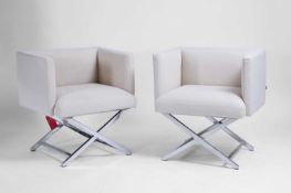 A pair of contemporary white armchairs Modern, by Eichholtz