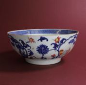 A Chinese famille rose punchbowl 18th century