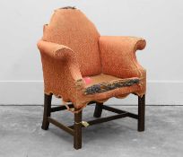 A small George III mahogany library chair, Late 18th century