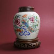 A Chinese famille rose ginger jar Qing Dynasty (1644-1911)