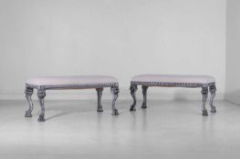 A matched pair of painted wooden stools 20th century