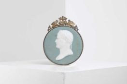 A biscuit porcelain portrait medallion of Napoleon Late 19th century, French