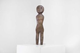 A carved oak doll 18th century