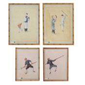 A pair of Chinese export pith paintings 20th century