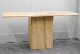 A travertine console table Circa 1980