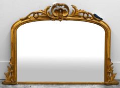 A Victorian gilt overmantel mirror 20th century