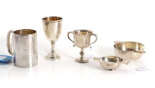 A silver presentation tankard