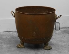 A large copper log bin 20th century