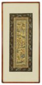 A Chinese embroidered silk panel 19th century