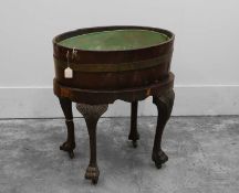 A mahogany coopered wine cooler, Late 19th century