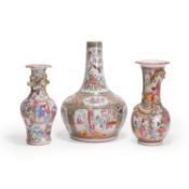 Three Chinese Cantonese vases Late 19th century