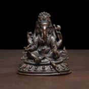 A Tibetan bronze Ganesh 20th century