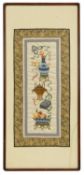 A Chinese embroidered silk panel 19th century