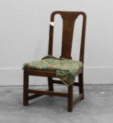 An oak side chair 18th century