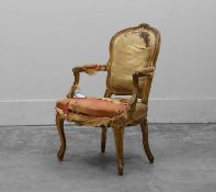A giltwood fauteuil, 19th century