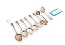 A set of six Irish Georgian silver dessert spoons