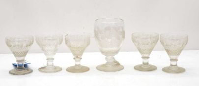 A set of five Victorian ale glasses