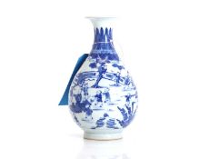 A Chinese blue and white vase, 19th-20th century,