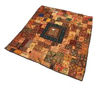 A patchwork and embroidered textile bedspread 20th century, Indian