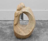 A Modernist carved hardstone sculpture Circa 1980, by H Gomes