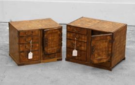 A pair of parquetry table top cabinets Late 20th century