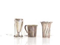 A silver Christening mug