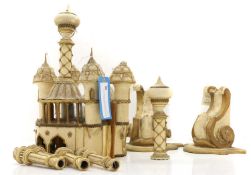 A pair of wall mounted pavilions 20th century