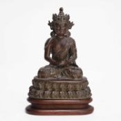A Tibetan bronze seated figure of Amitayus 20th century