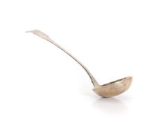 A silver ladle