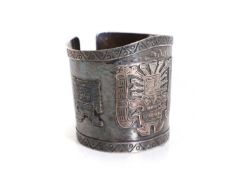 A Peruvian silver cuff bracelet, 20th century