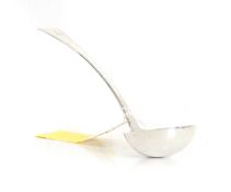 A silver punch ladle