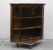 A Dutch walnut and maquetry hanging display cabinet 19th century