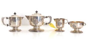 An Irish silver four part tea service