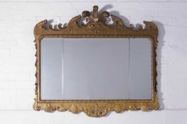 A George II-style giltwood overmantel mirror 19th century
