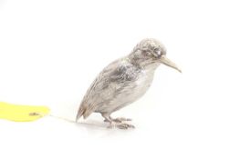 A silver novelty caster modelled as a Kingfisher