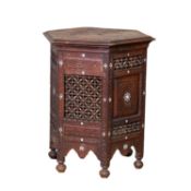 A hardwood hexagonal table 20th century