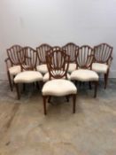 A set of Hepplewhite style mahogany dining chairs Of modern manufacture