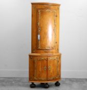 A Danish ormolu and ash standing corner cupboard 19th century