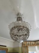 A cut glass chandelier Late 19th century
