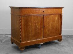 A marble topped walnut commode