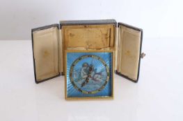 A Swiss gilt metal and guilloche table clock, early 20th century,