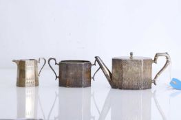 A Victorian silver bachelors tea set,