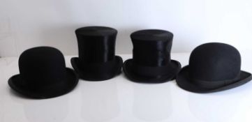 A group of four gentlemen's hats, 20th century,