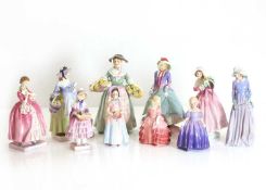 A collection of ten Royal Doulton figures, 20th century,