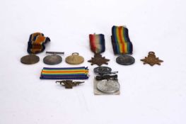 A collection of WW1 medals,