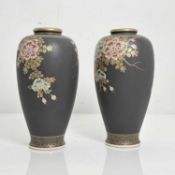 A pair of satsuma oviform vases, Early 20th century,