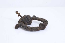 A Victorian 'Wellington' cast iron door knocker, mid to late 19th century,